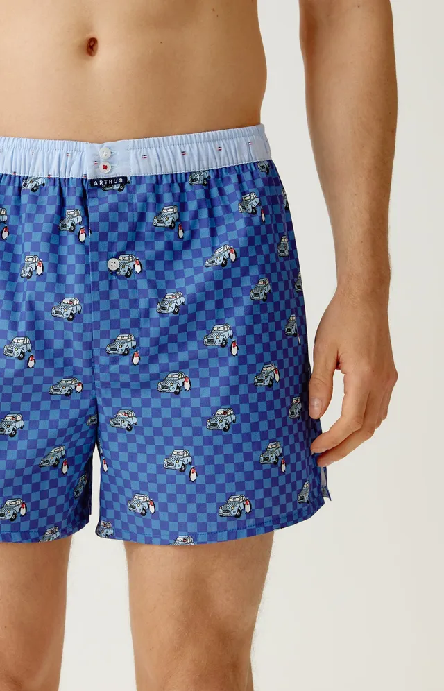 arthur-le-club-n-1233-cale-on-homme-coton-bio-bleu-2cv image 1