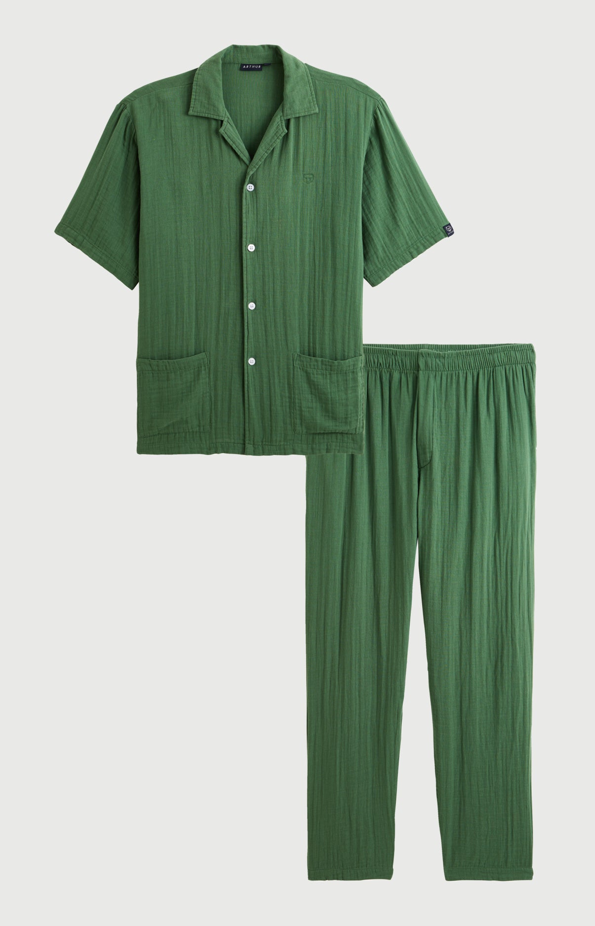 arthur-bob-pyjama-boutonn-gaze-coton-mousse-homme image 3