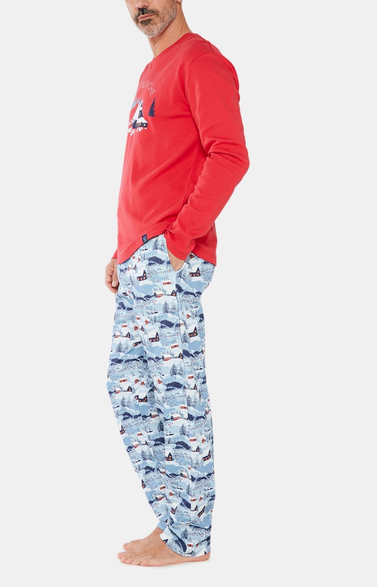 arthur-bob-petits-chalets-pyjama-homme-bleu-coton-bio image 4