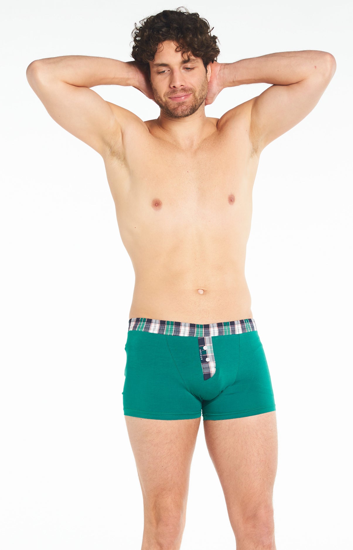 arthur-bob-boxer-club-boxer-homme-vert-coton-bio image 5