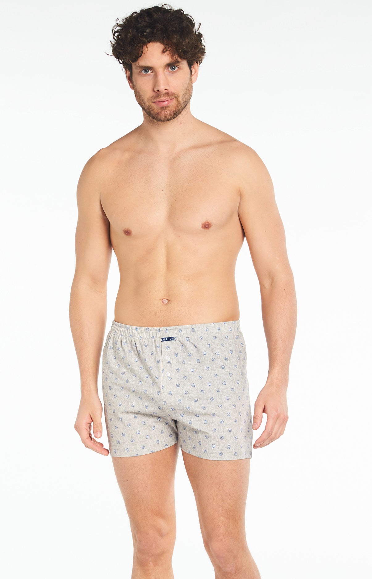 arthur-le-club-logo-cale-on-de-nuit-gris-coton-bio-ample image 2