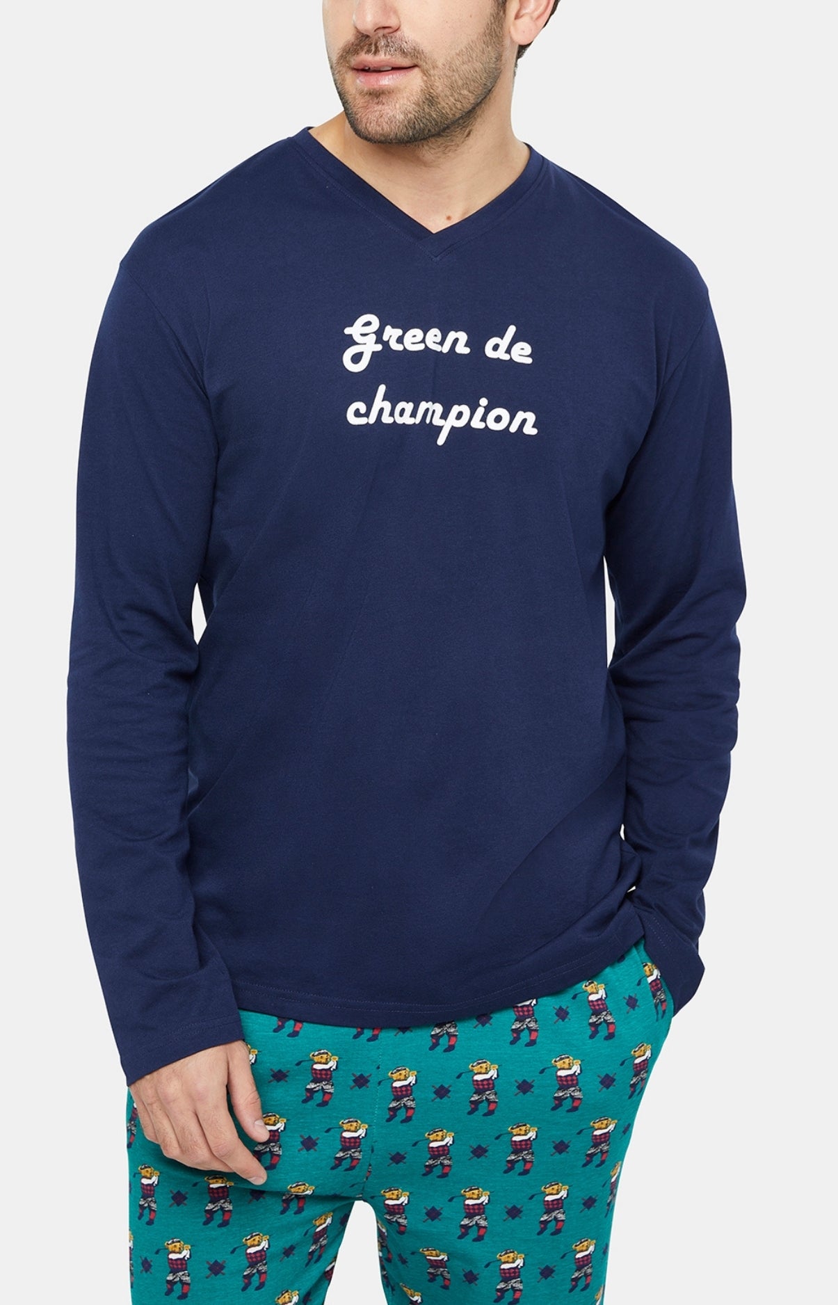 arthur-bob-green-champion-pyjama-long-sapin-l-coton image 2
