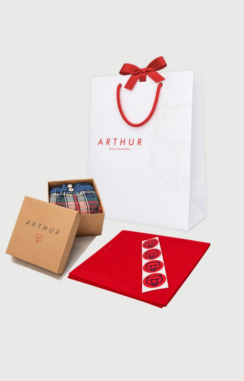 arthur-bob-kit-emballage-cadeau-petit-mod-le-blanc-rouge image 1