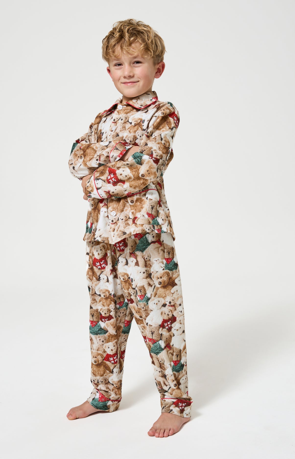 arthur-petit-teddy-pyjama-enfant-pilou-brun-chaud image 2
