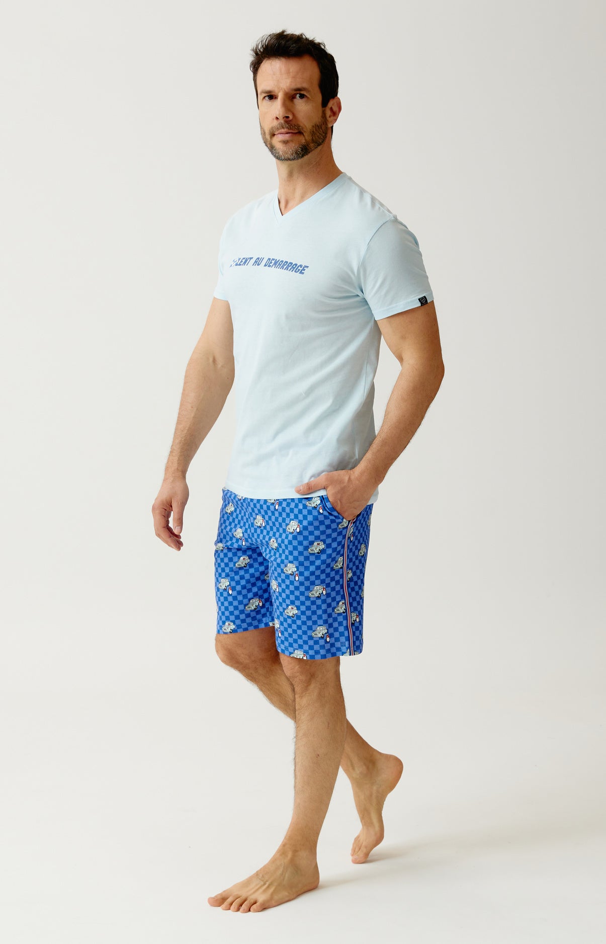 arthur-bob-lent-au-d-marrage-pyjashort-bio-bleu image 1
