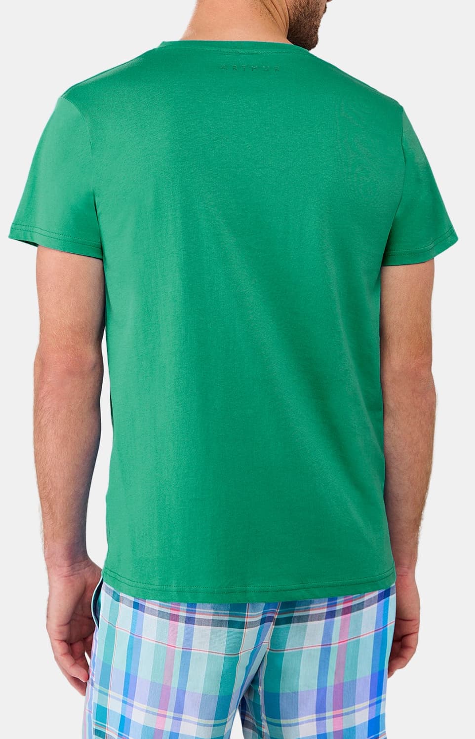 arthur-bob-tee-shirt-green-col-v-coton-bio image 6