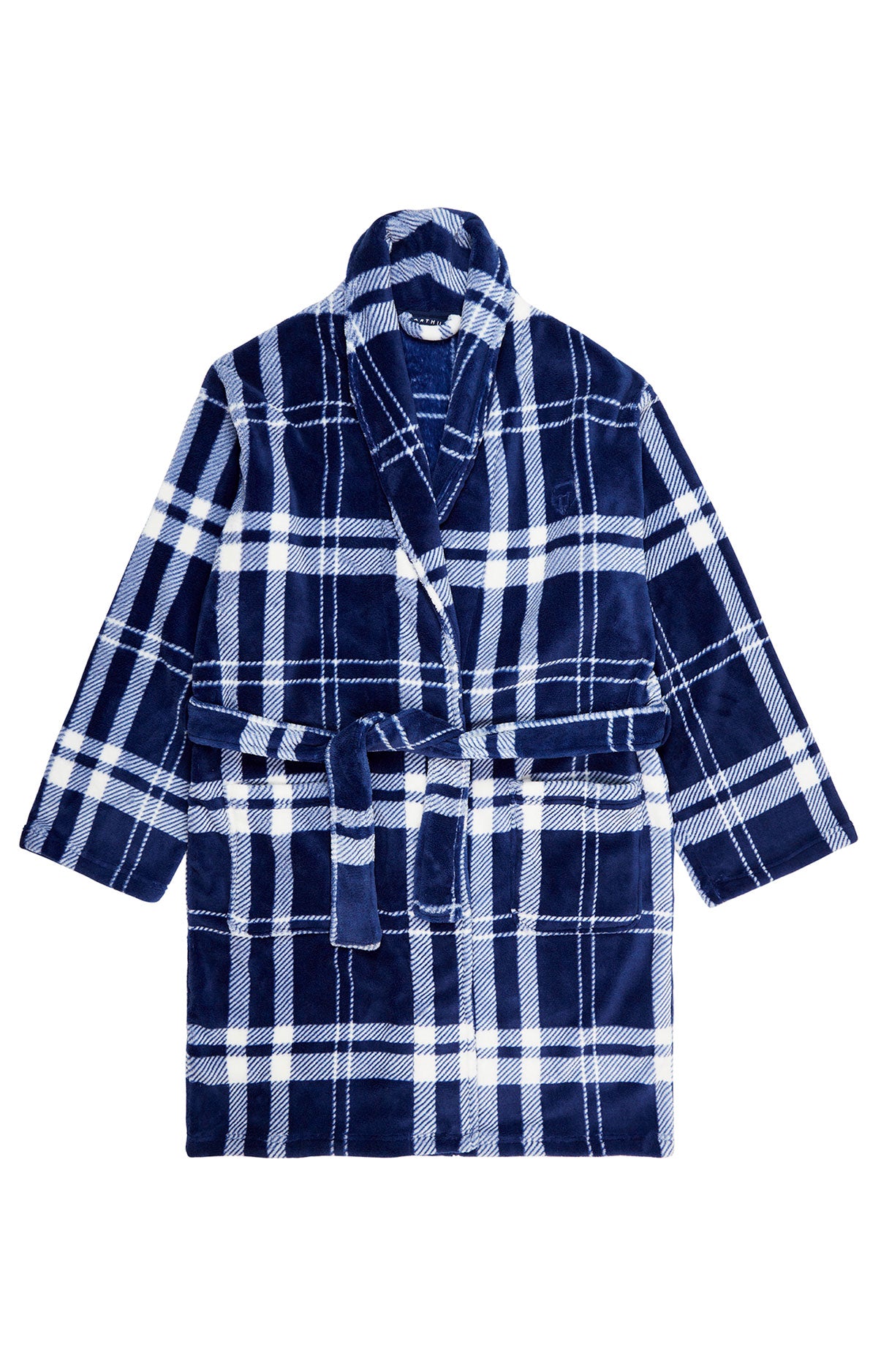 arthur-bob-big-carreaux-robe-de-chambre-homme-marine-polaire image 5