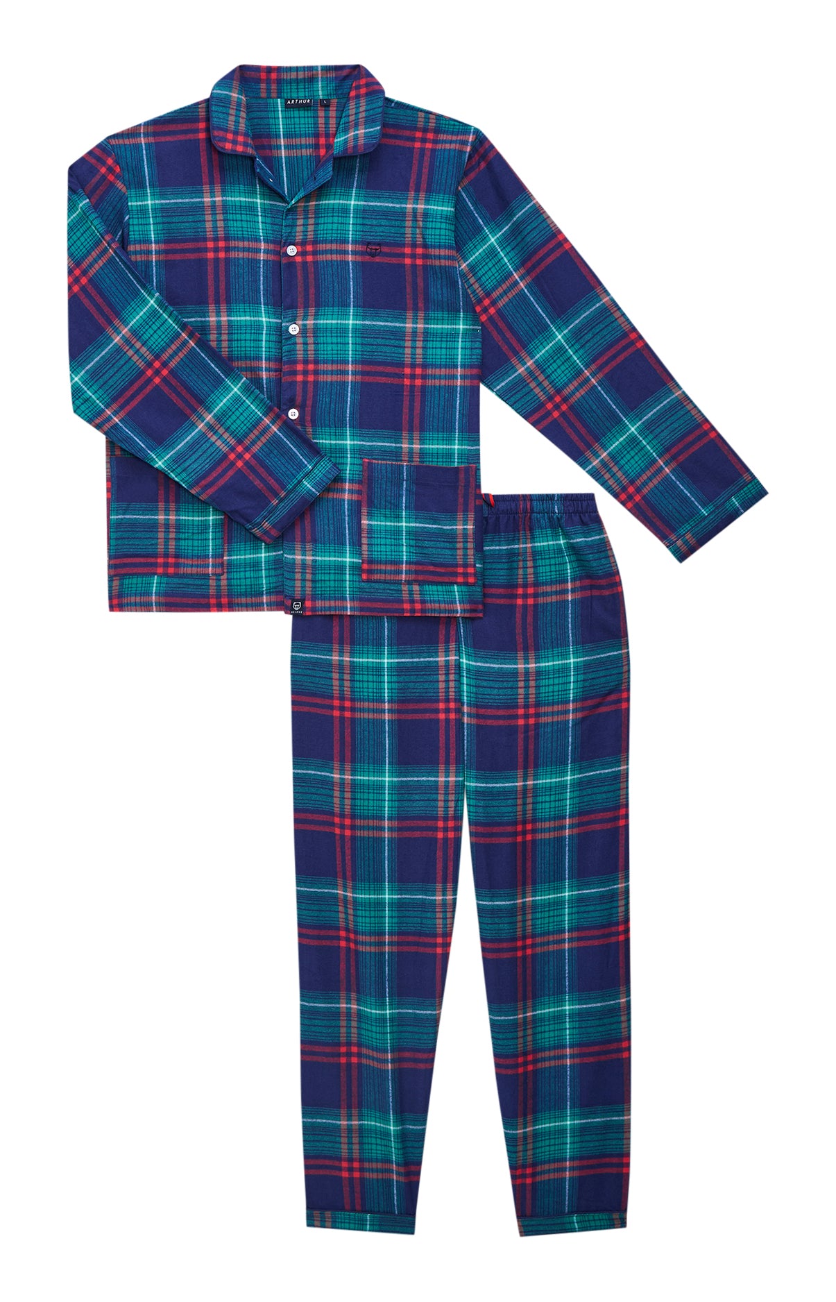 arthur-bob-thomas-pyjama-flanelle-homme-marine-pilou image 3