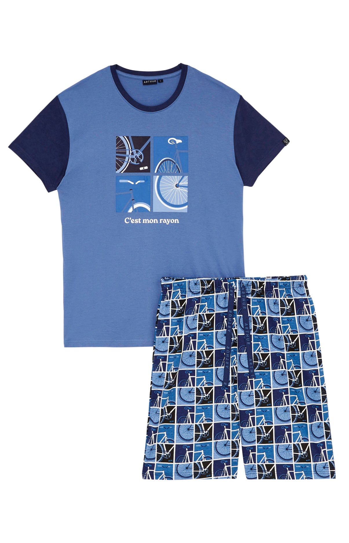 arthur-bob-c-est-mon-rayon-pyjashort-marine-coton-bio image 3