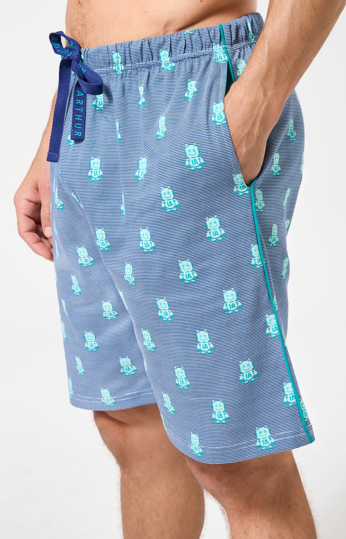 arthur-bob-ia-de-la-joie-pyjashort-homme-bleu-coton-bio image 4