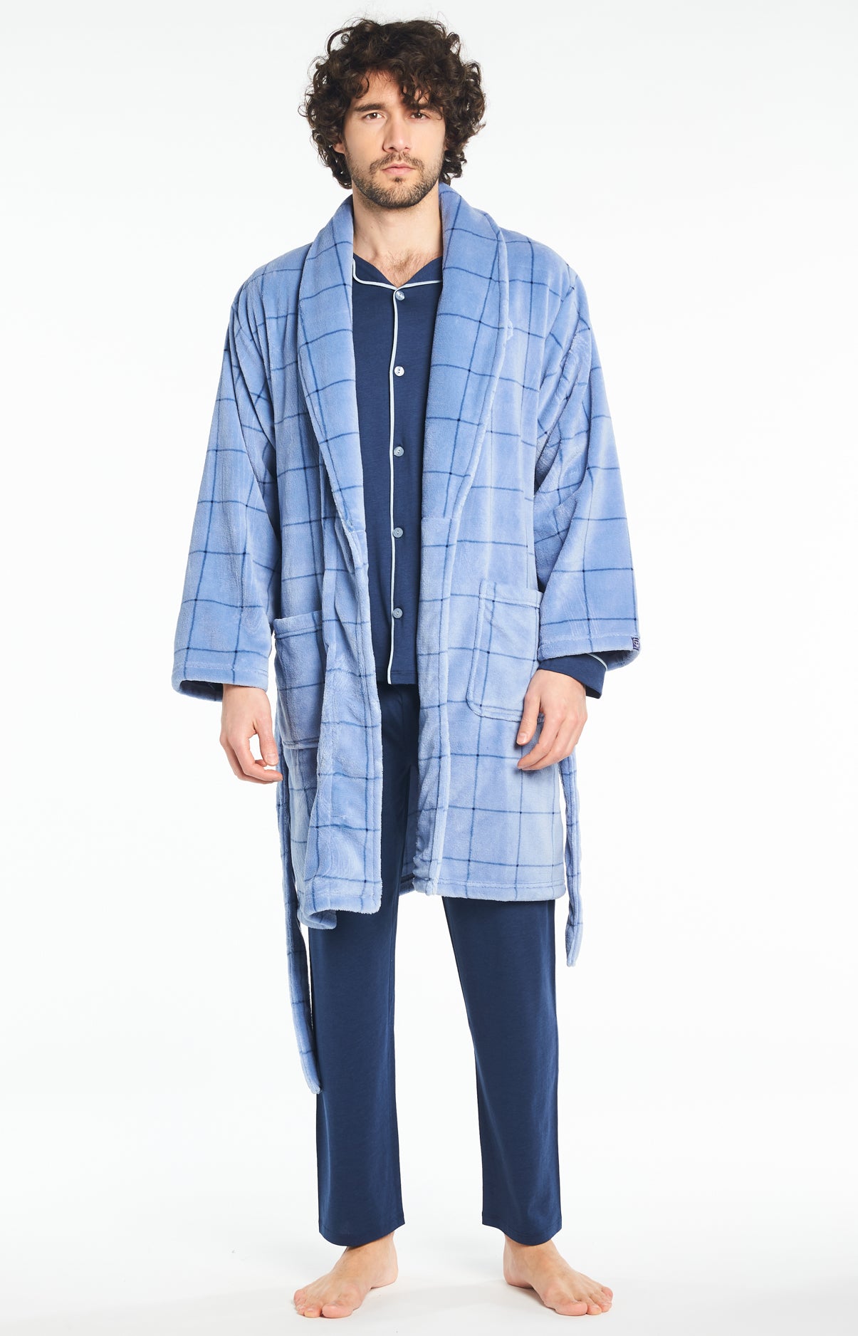 arthur-bob-azur-robe-de-chambre-carreaux-homme image 2