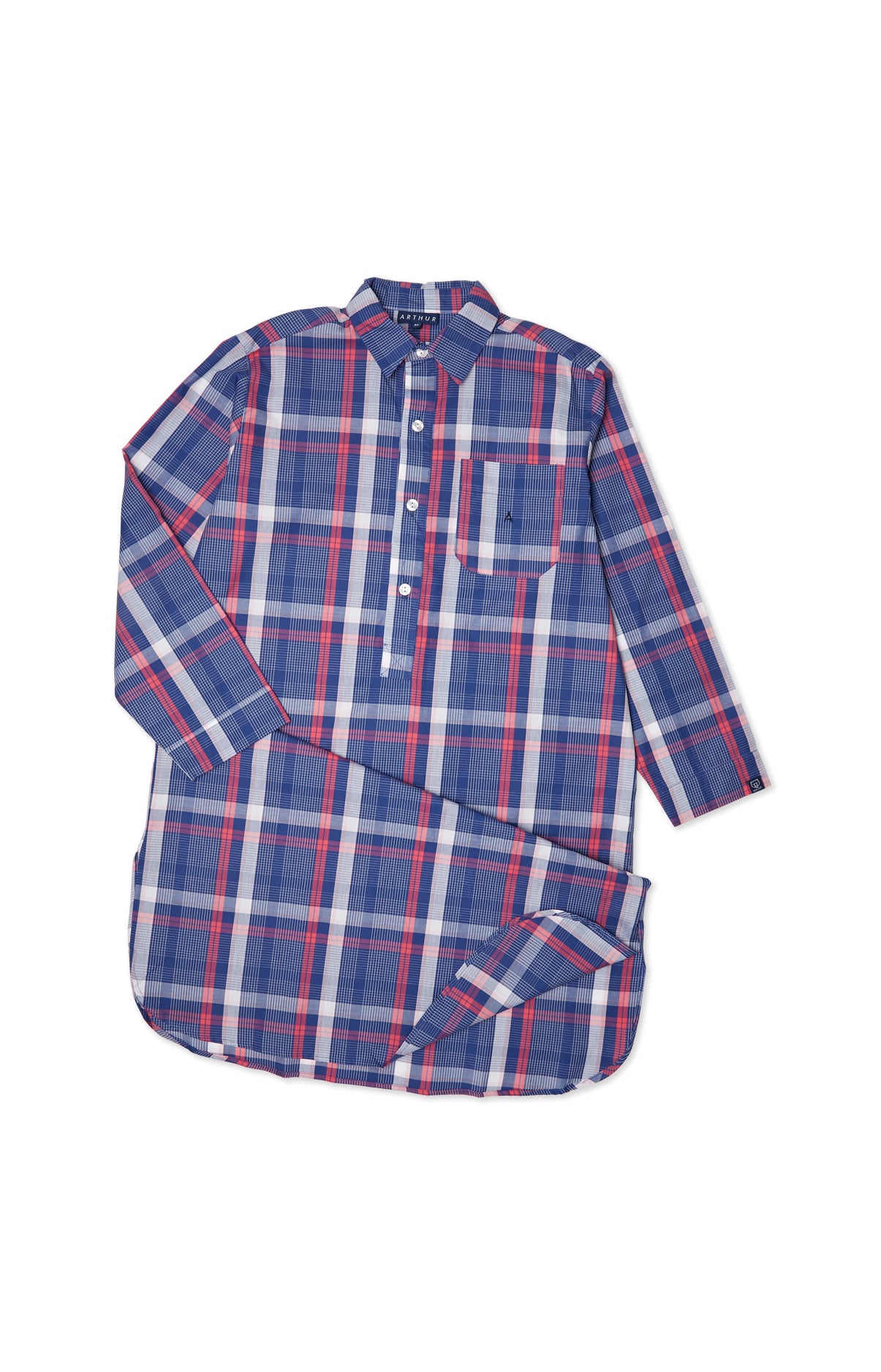 arthur-bob-chemise-op-ra-chemise-de-nuit-marine-tartan-bio image 3