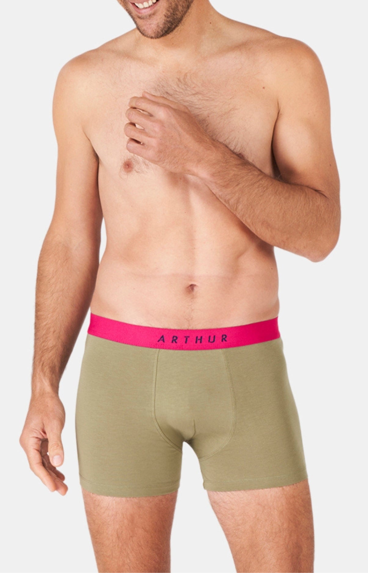 arthur-bob-boxer-homme-coton-bio-kaki image 2