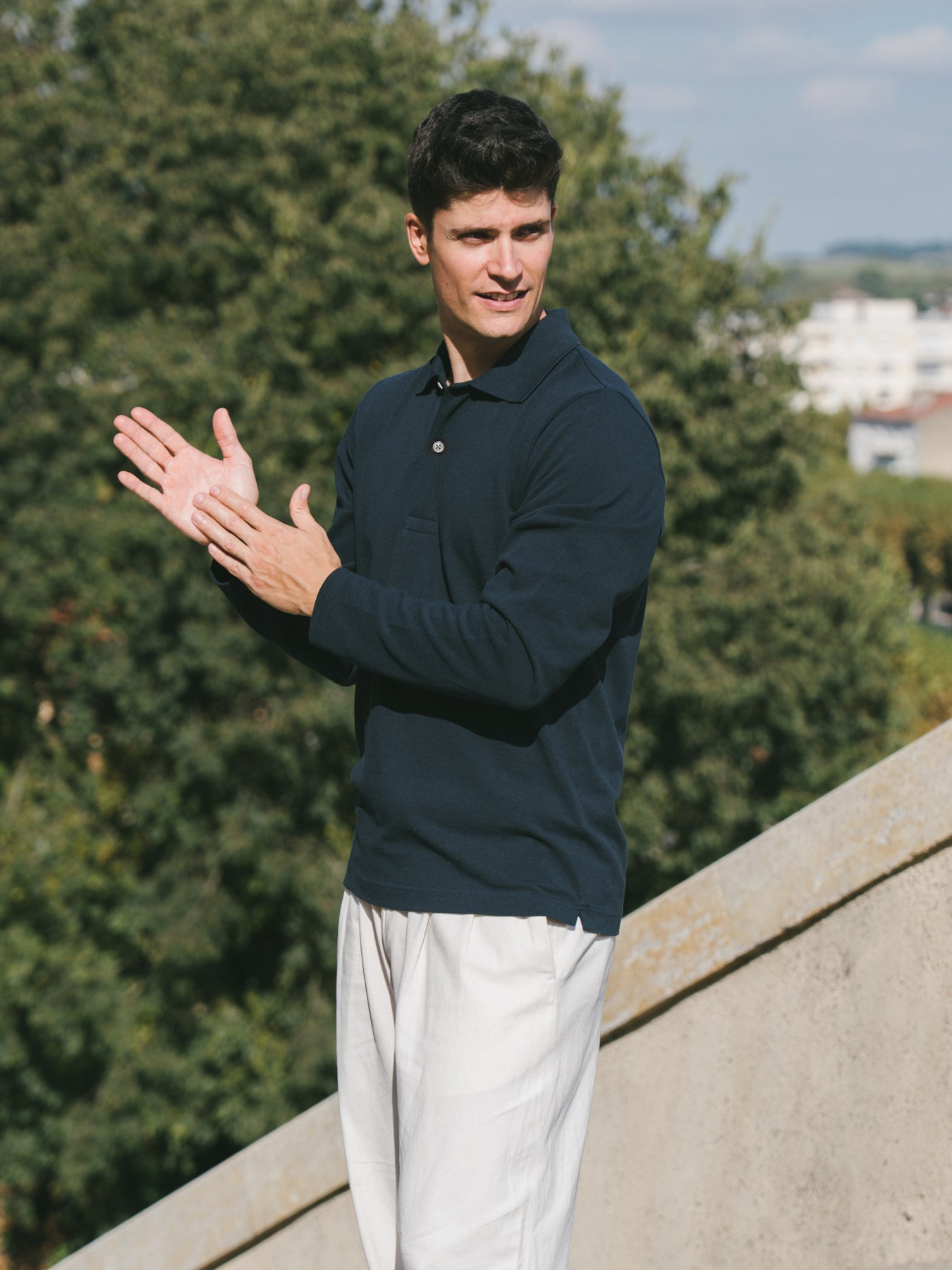 p-trone-polo-manches-longues-bleu-marine-taille-m image 5