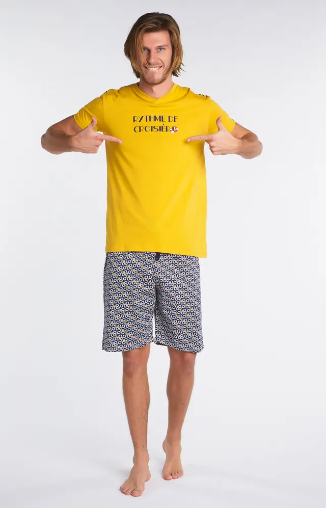 arthur-bob-bou-e-pyjashort-homme-coton-bio-marine image 1
