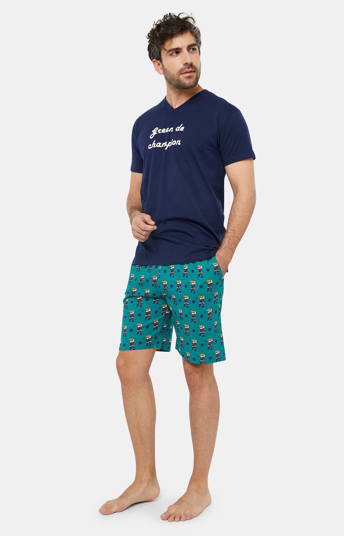 arthur-bob-ted-wood-pyjashort-sapin-jersey-coton image 1