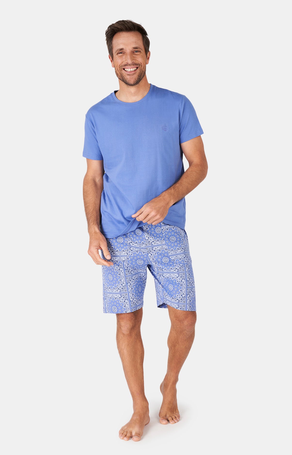 arthur-bob-short-bandana-azur-coton-bio-homme image 1