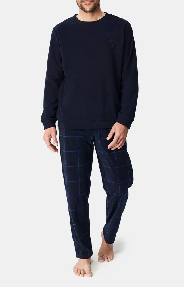 arthur-bob-windsor-pyjama-polaire-homme-marine-chaud image 1