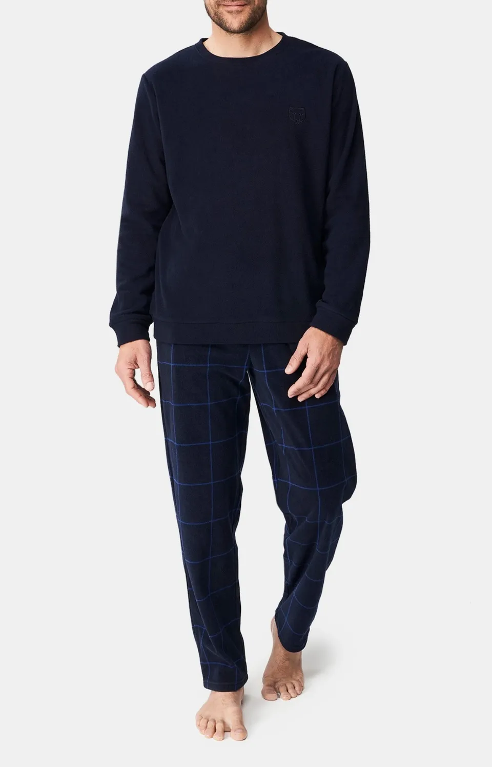 arthur-bob-windsor-pyjama-polaire-homme-marine-chaud image 1
