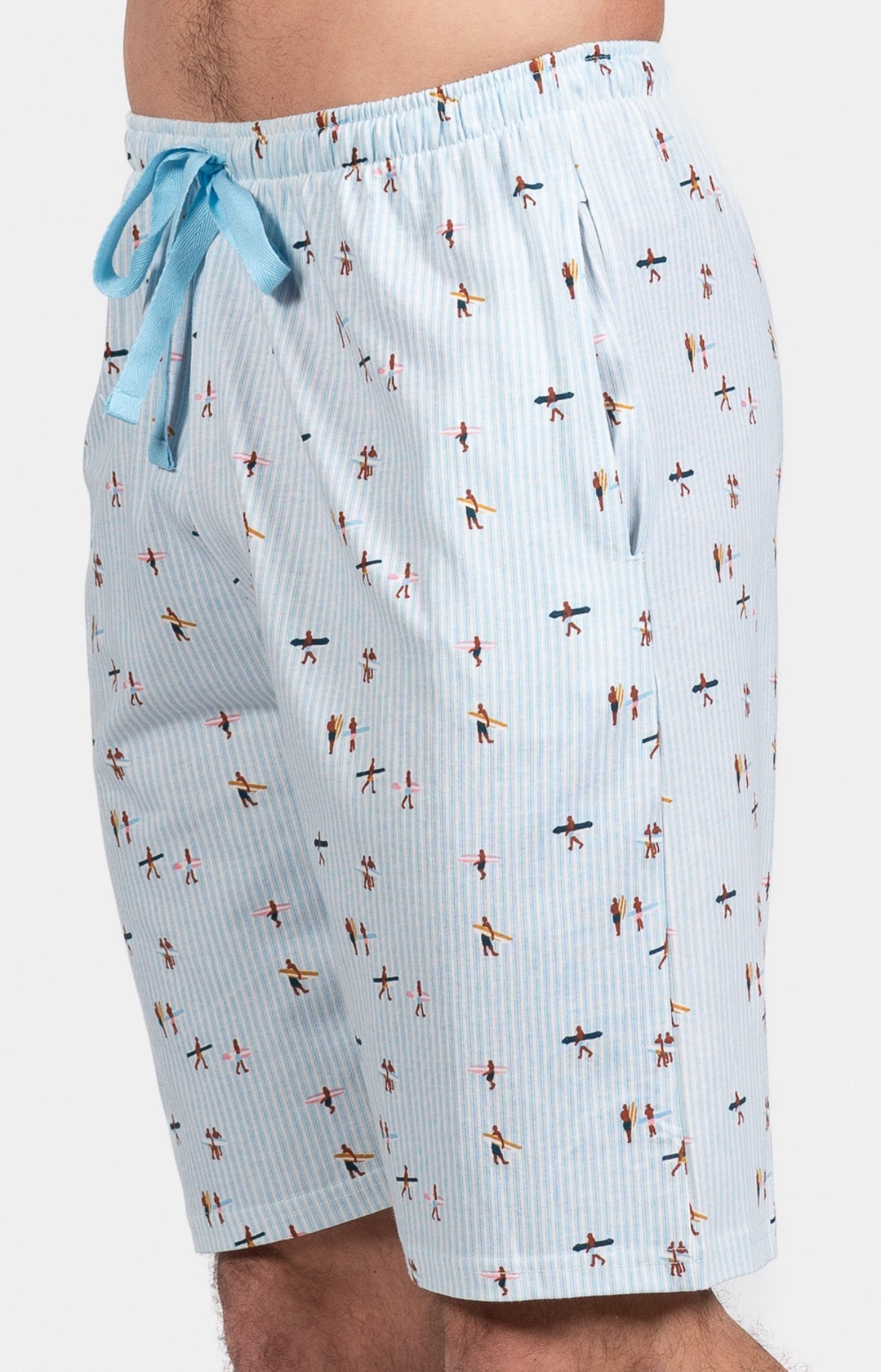 arthur-bob-pyjashort-surf-bleu-coton-celadon-homme image 4