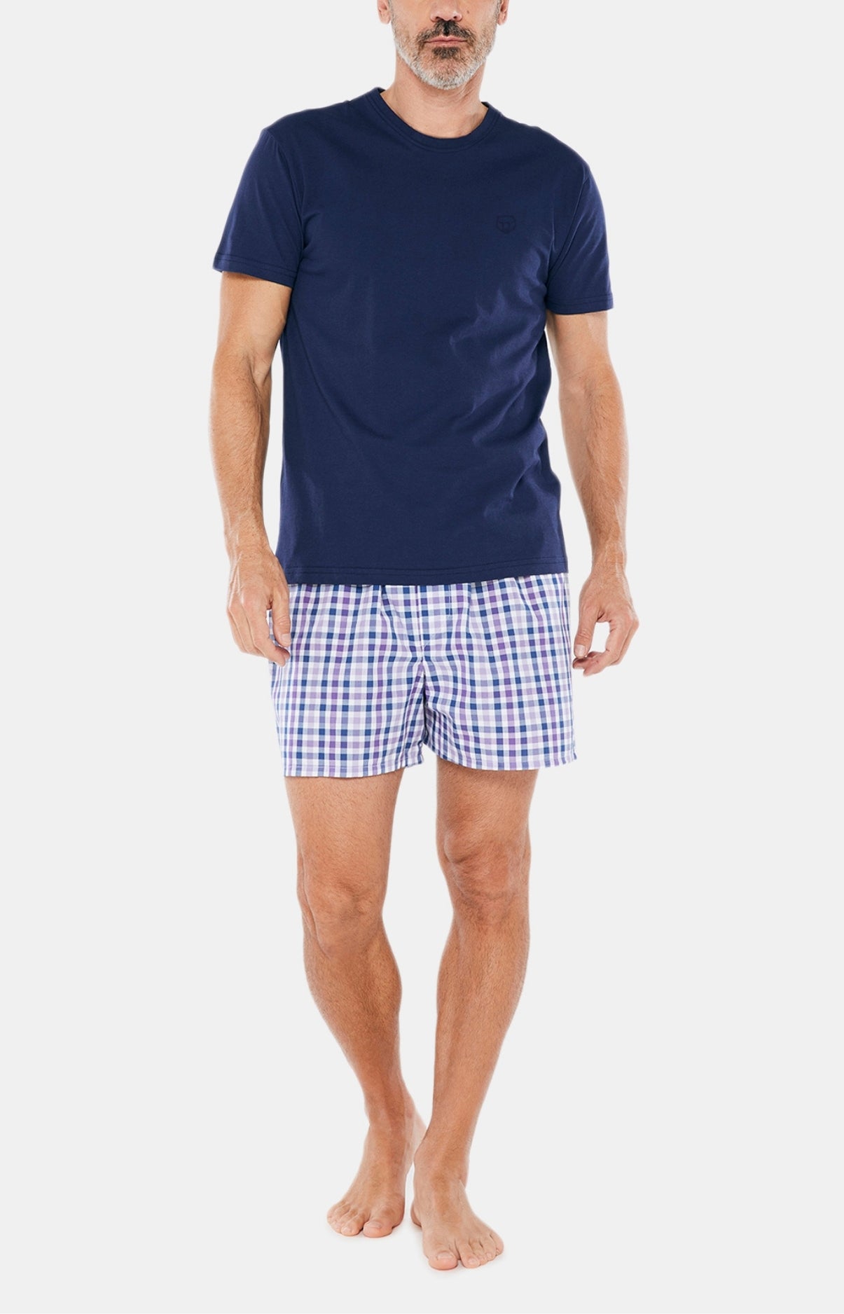 arthur-bob-987-pyjam-ricain-carreaux-violet-homme image 1
