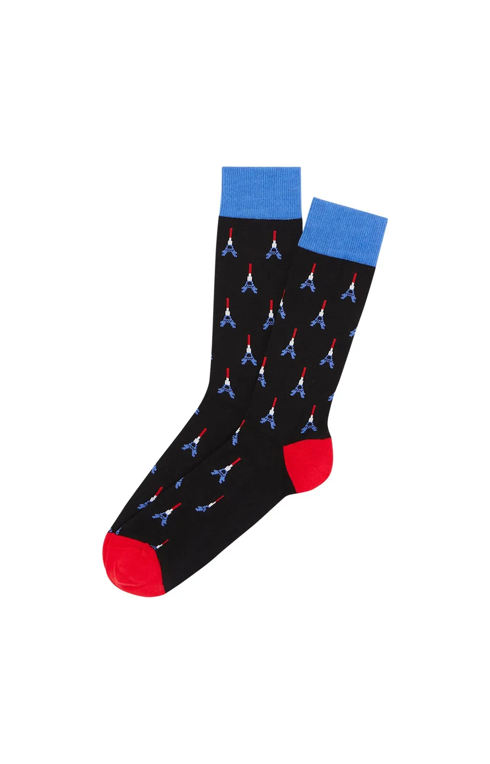 arthur-bob-chaussettes-coton-bio-homme-noir-tour-eiffel image 1