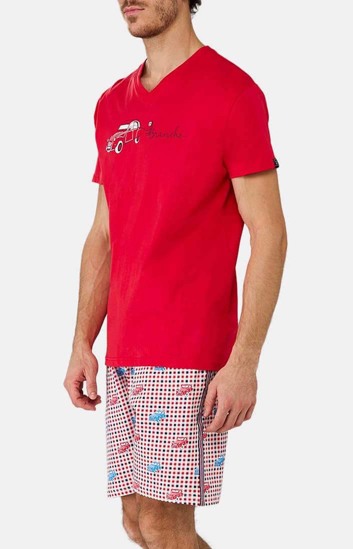 arthur-bob-2cv-branch-pyjashort-rouge-coton-bio image 5