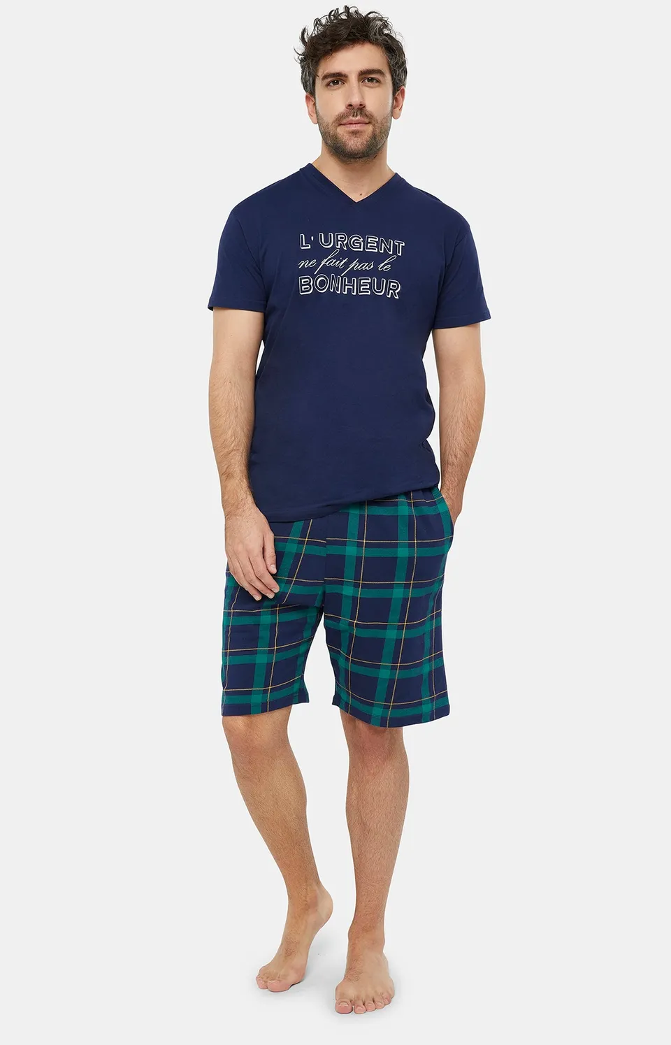 arthur-bob-benjamin-pyjashort-coton-marine-homme image 1