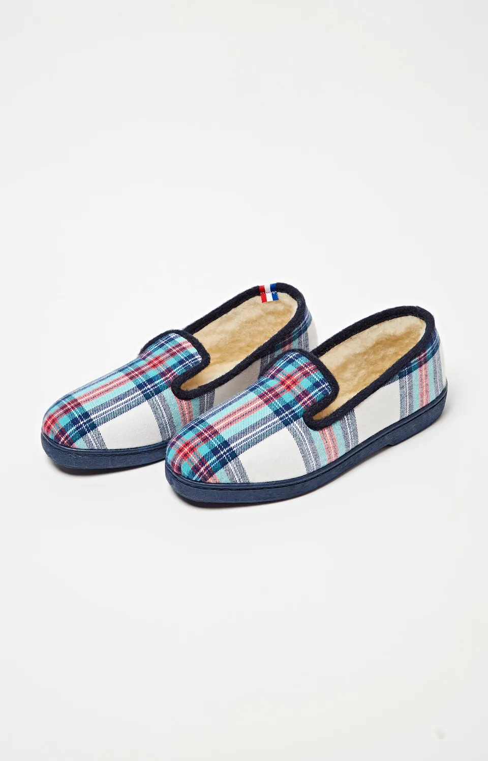 arthur-logan-charentaises-homme-tartan-neige-en-laine image 1