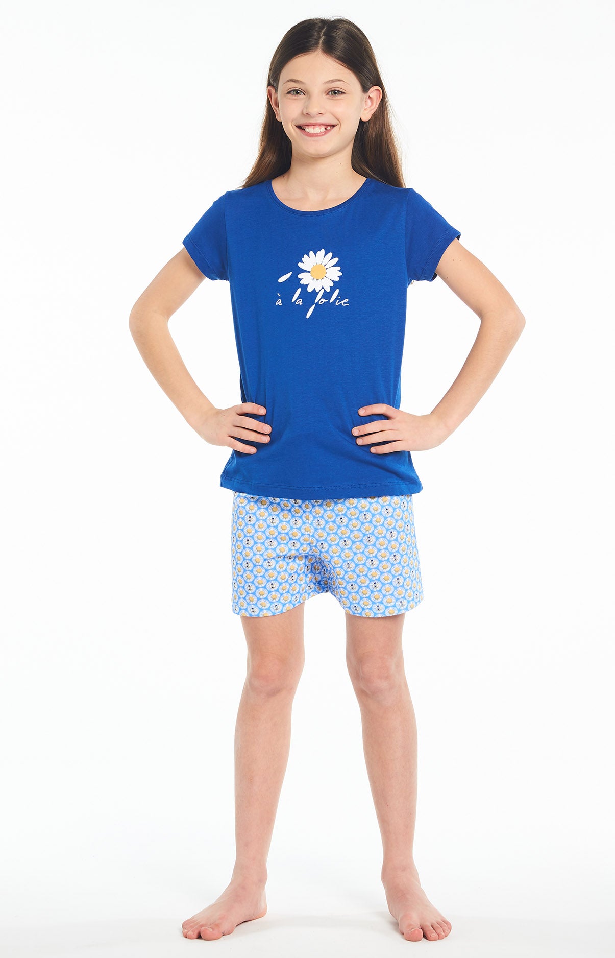 arthur-bob-pyjashort-paquerette-azur-coton-bio-4a image 2