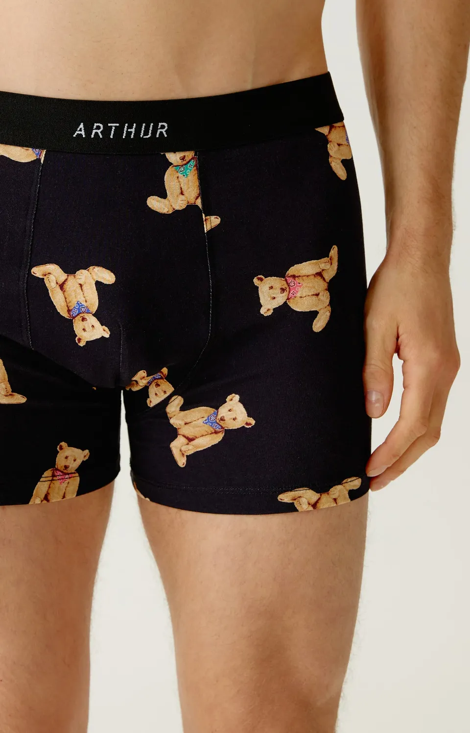 arthur-bob-old-teddy-boxer-homme-noir-coton-bio image 1