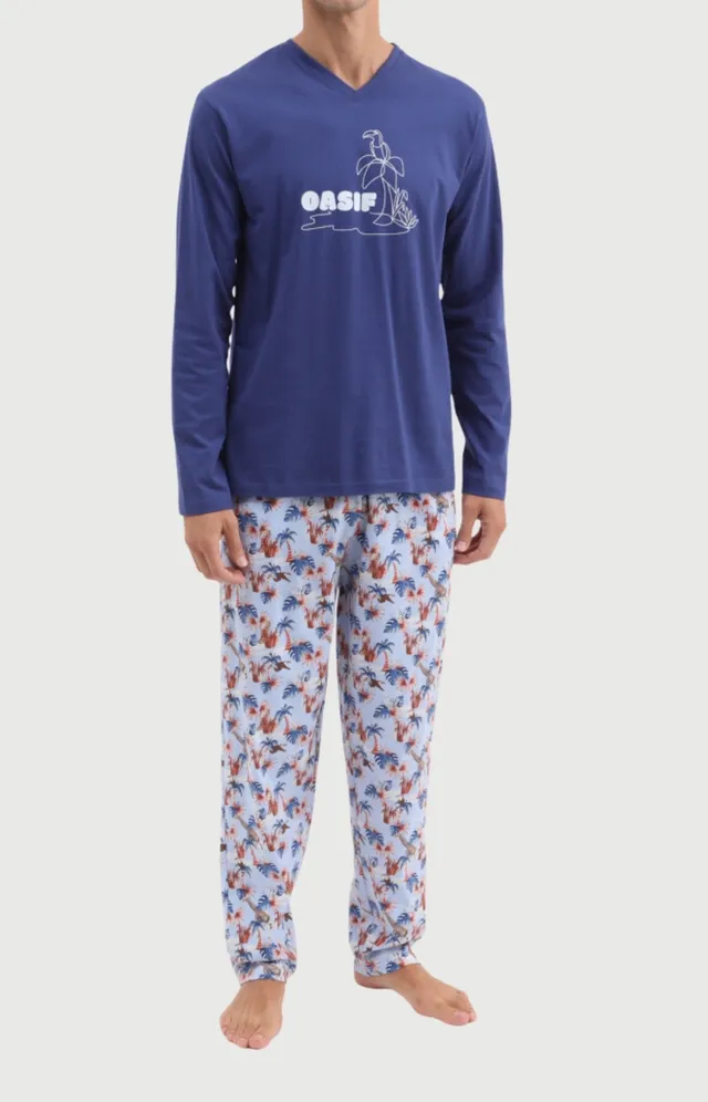 arthur-bob-oasif-pyjama-jersey-azur-xxl-coton-homme image 1