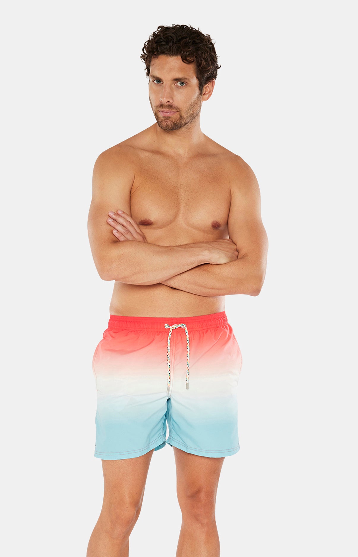arthur-bob-short-de-bain-tie-dye-rouge-d-grad-homme image 2