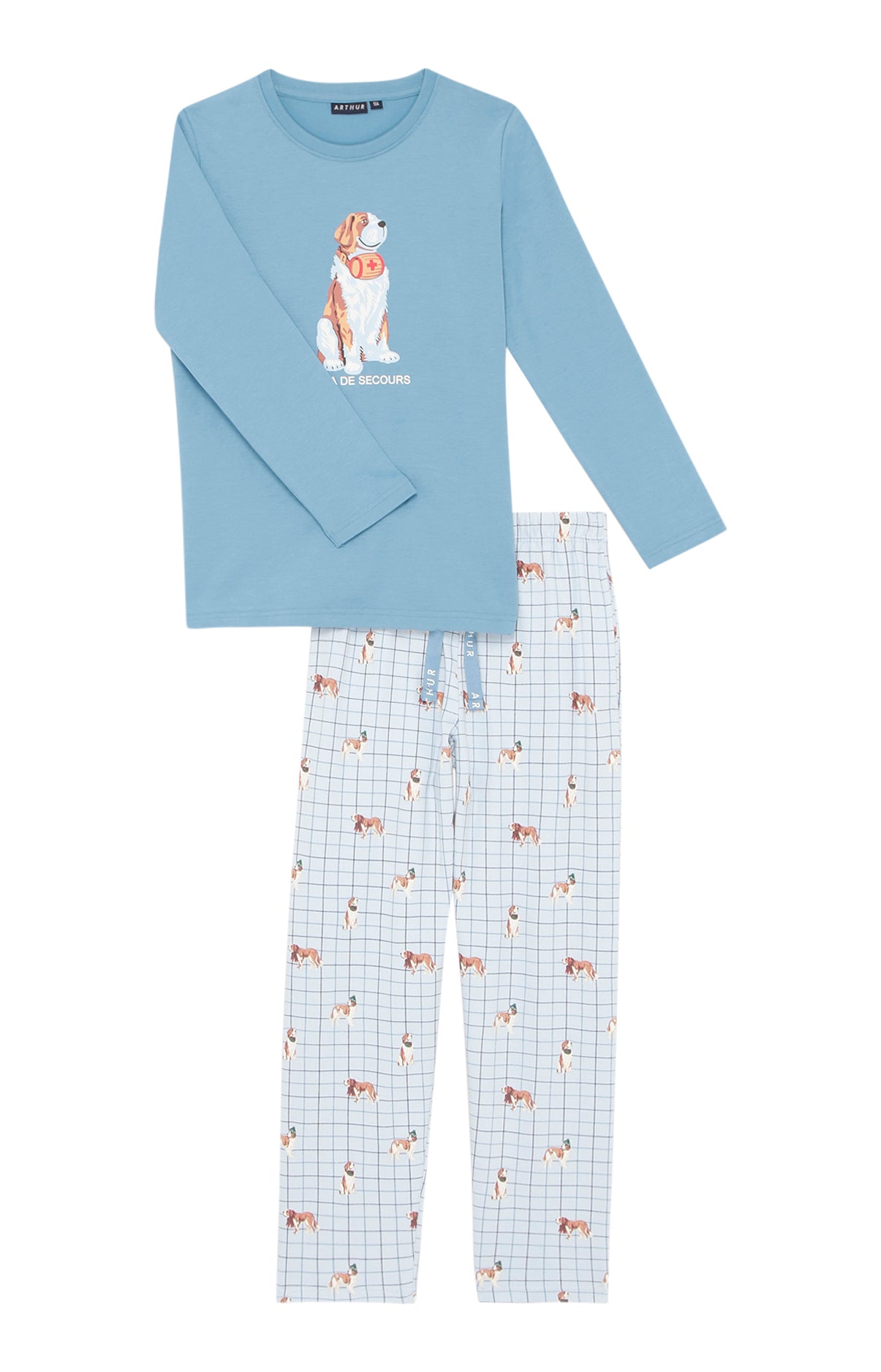 arthur-bob-wouf-pyjama-enfant-ciel-4a-coton-bio image 3