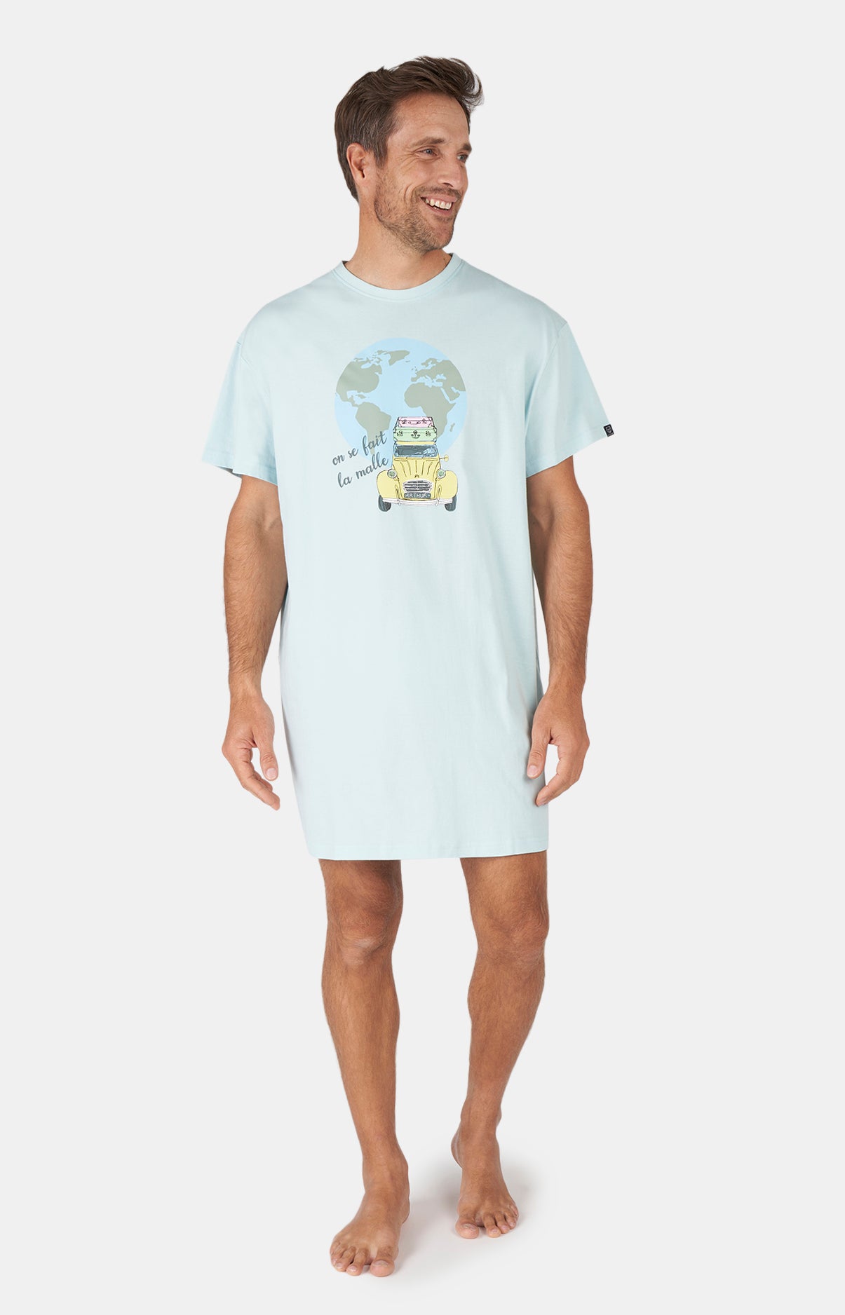 arthur-bob-2cv-maxi-tee-shirt-nuit-lagon-coton-bio image 1