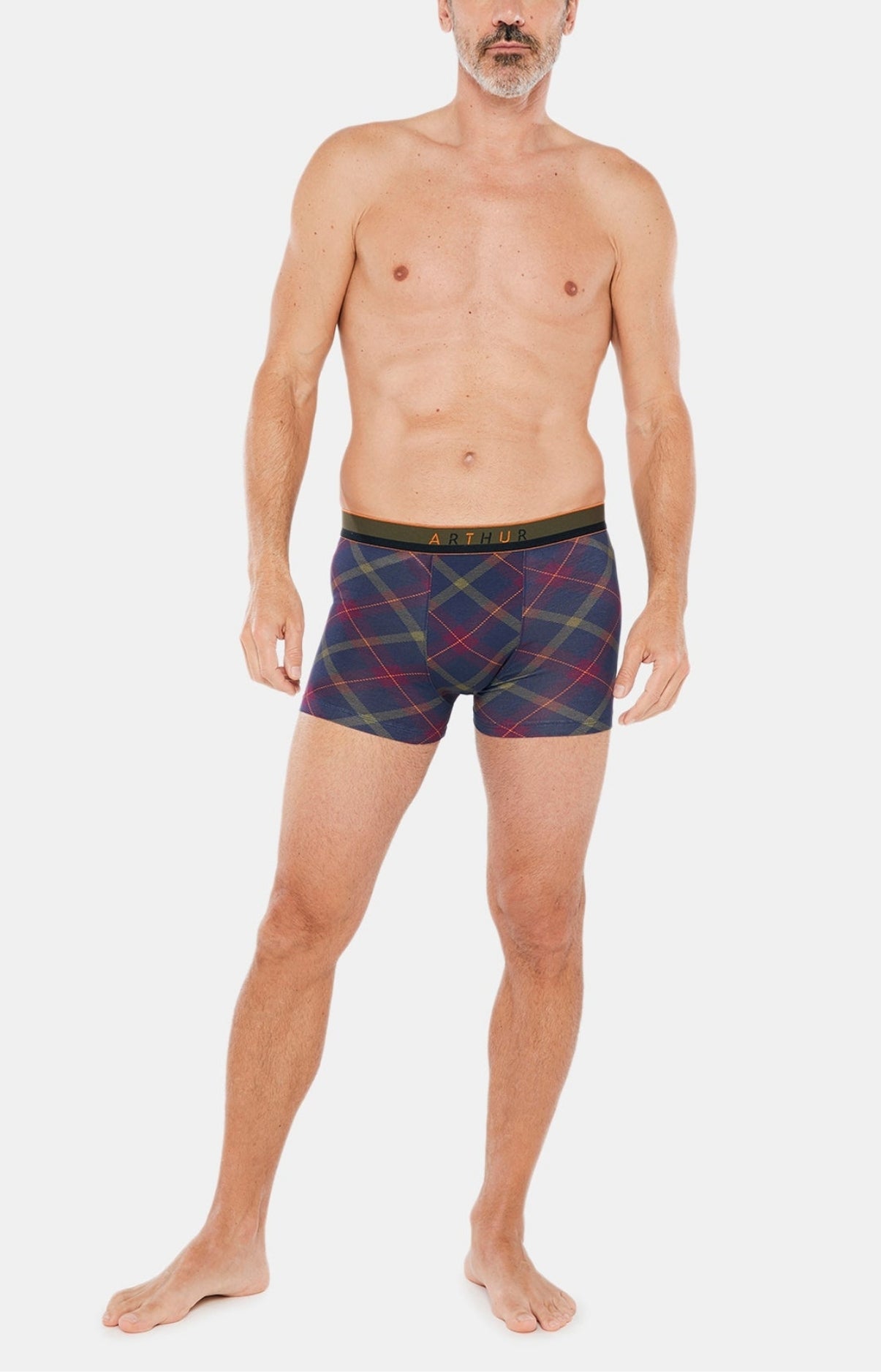 arthur-bob-tartan-folie-boxer-coton-bio-marine image 2