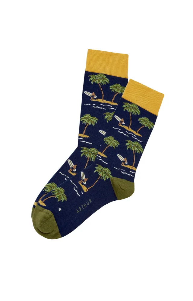 arthur-bob-california-chaussettes-homme-marine-coton image 1