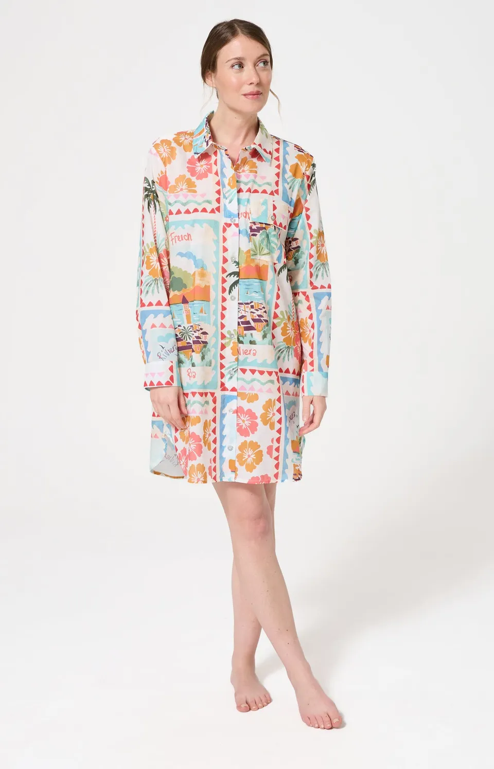 arthur-bob-french-riviera-robe-chemise-multicolore-coton image 1