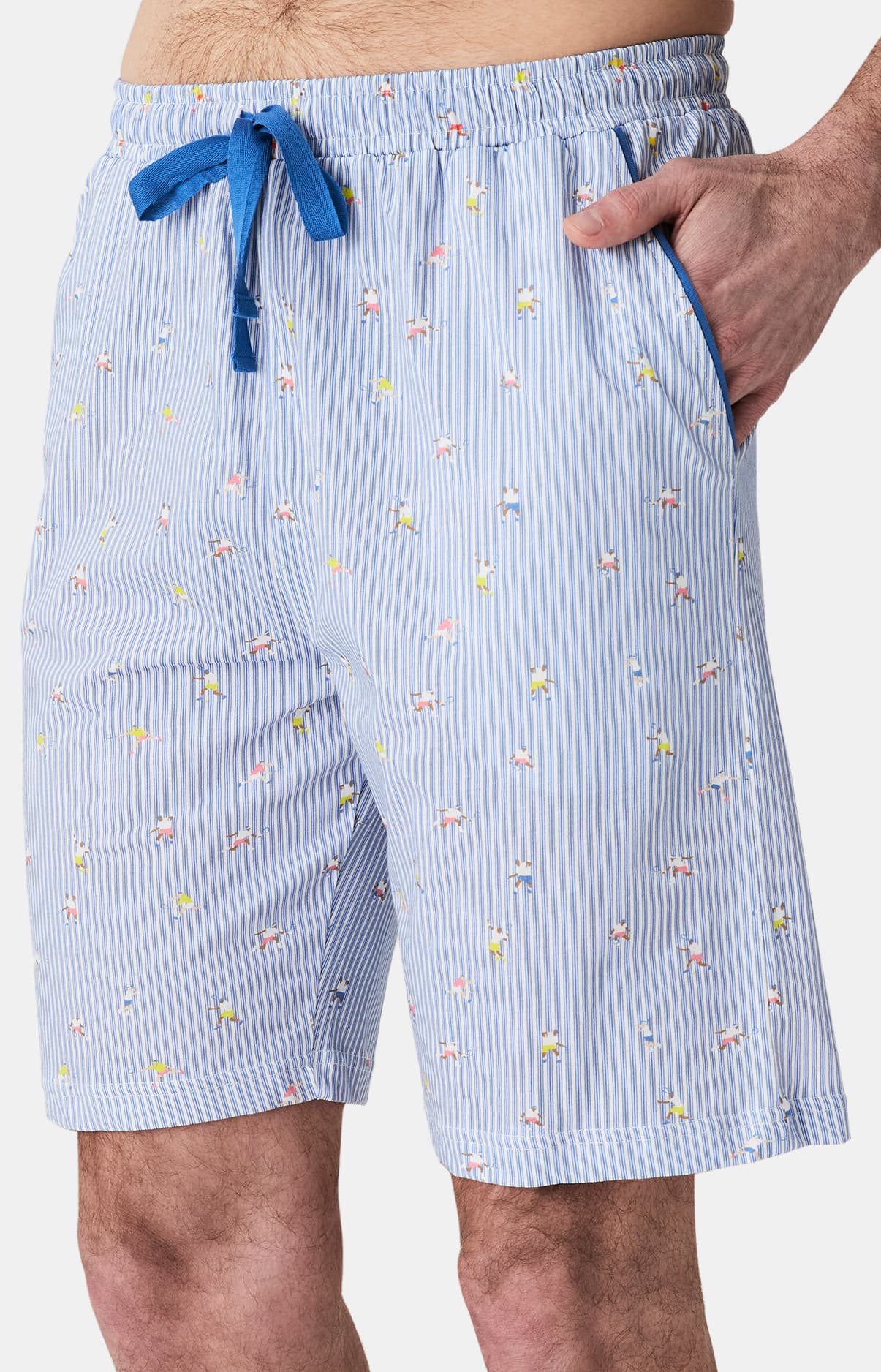 arthur-bob-good-night-session-pyjashort-homme-bleu-coton-bio image 4