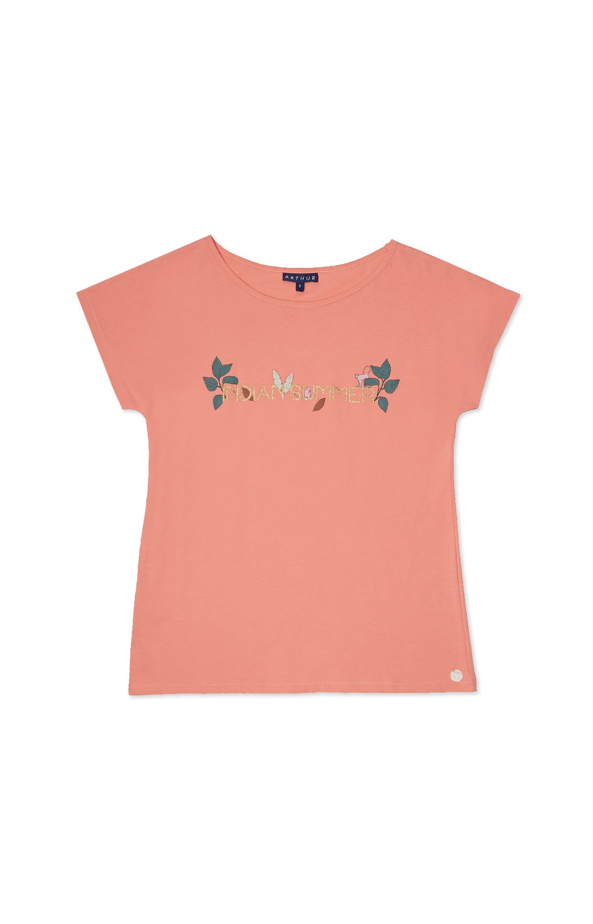 arthur-bob-fraise-tee-shirt-femme-uni-fraise image 3