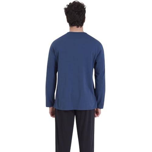 athena-graphic-ensemble-pyjama-homme-coton-lot-de-2-marine image 8