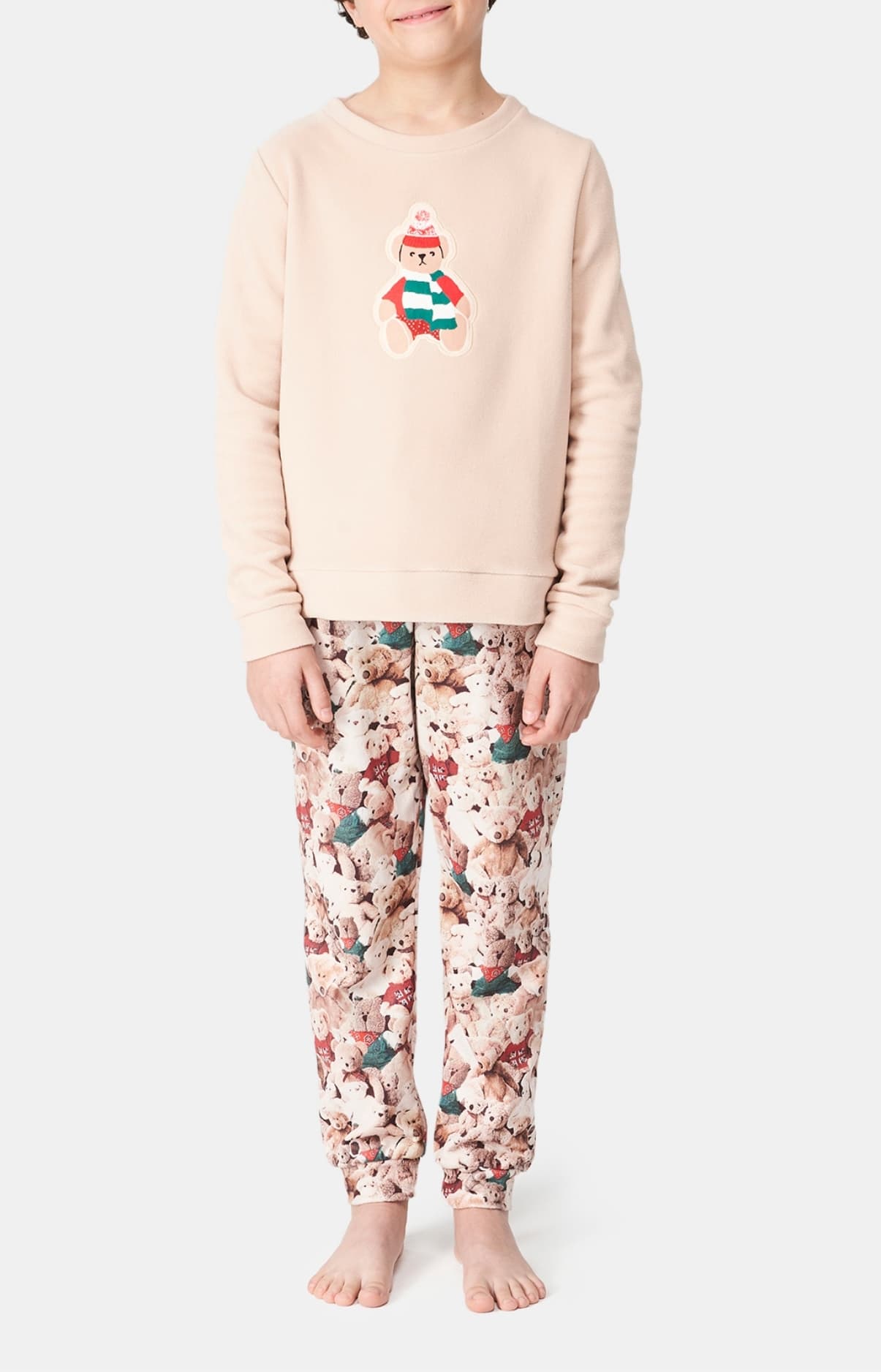 arthur-bob-teddy-pyjama-enfant-brun-4a-micropolaire image 1