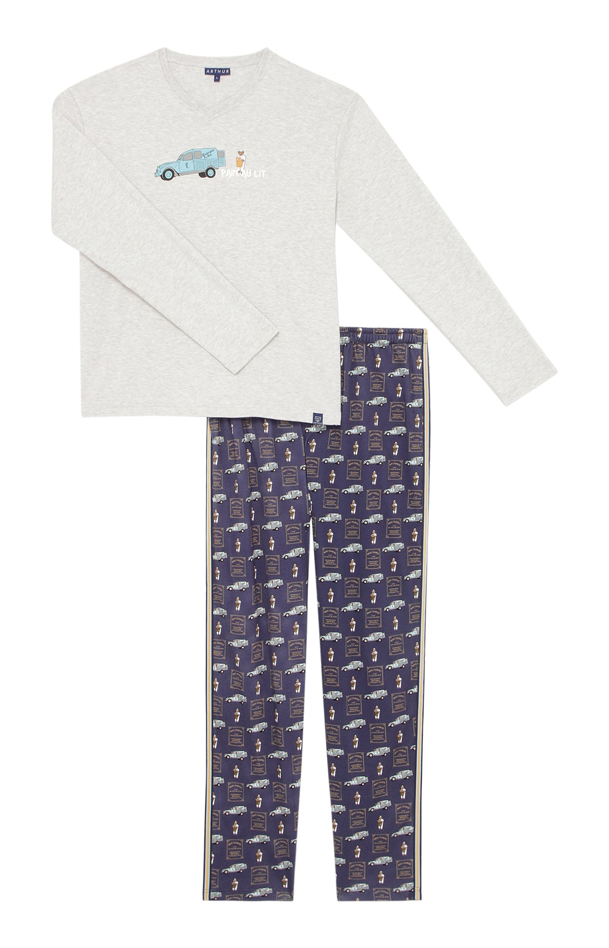 arthur-bob-pain-au-lit-pyjama-homme-marine-coton-bio-chaud image 3