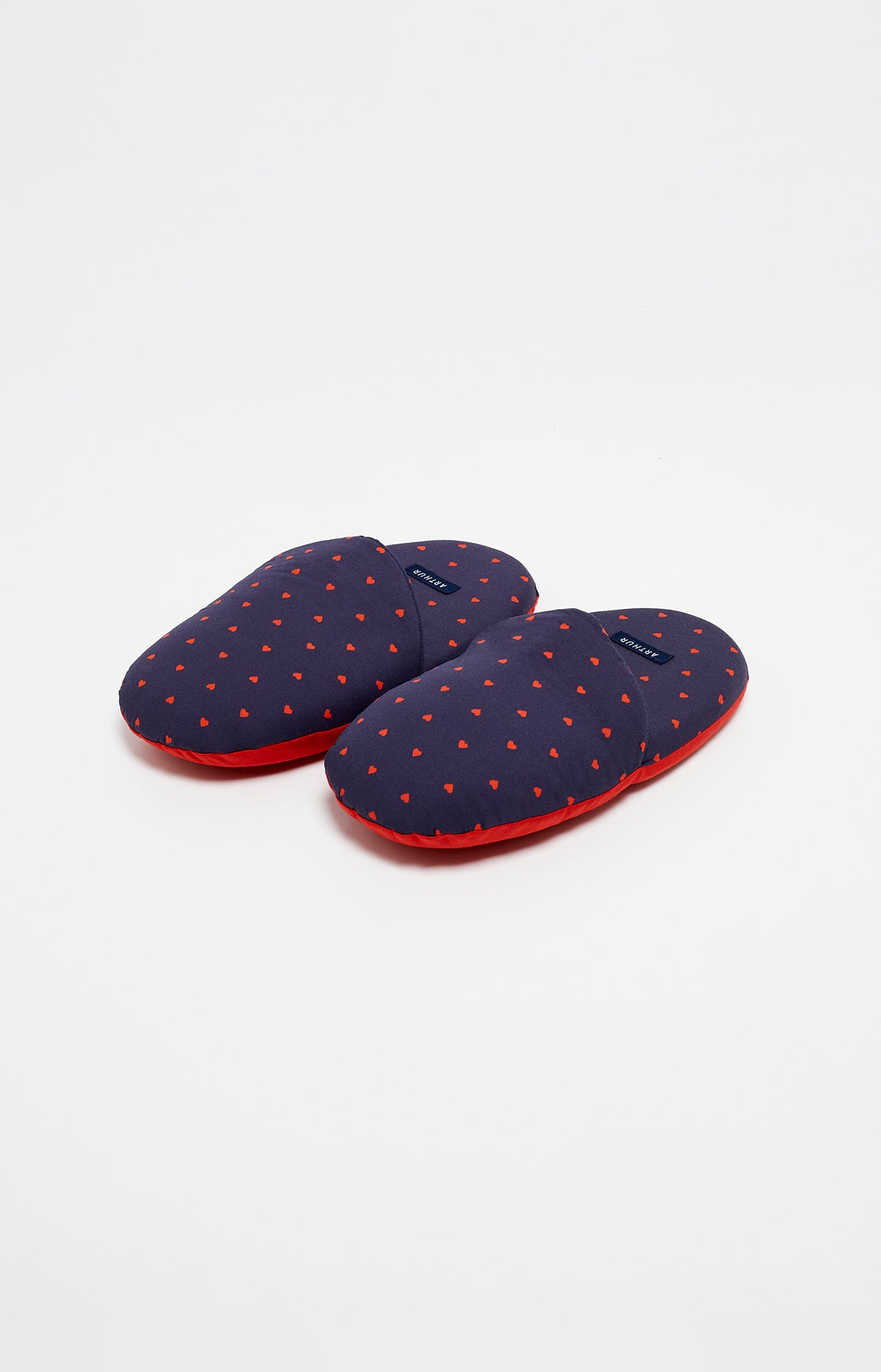 arthur-bob-joli-coeur-pantoufles-homme-marine-coton-bio image 1