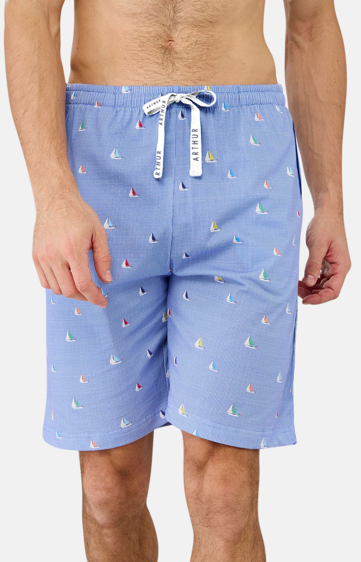 arthur-bob-short-pyjama-homme-ciel-voilier-boat-coton-bio image 5