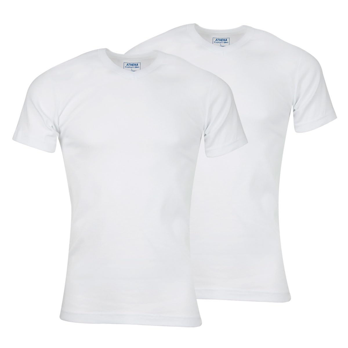 athena-easy-bio-lot-2-t-shirts-homme-col-v-blanc-taille-m image 4