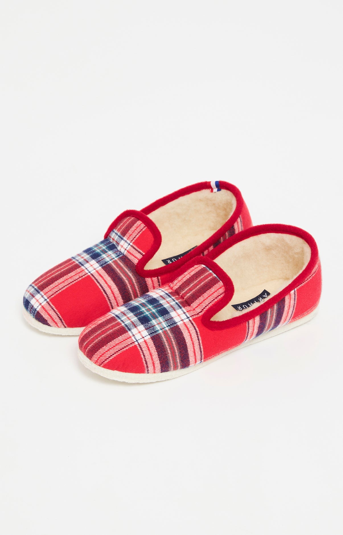 arthur-bob-logan-charentaises-homme-rouge-tartan-laine image 1