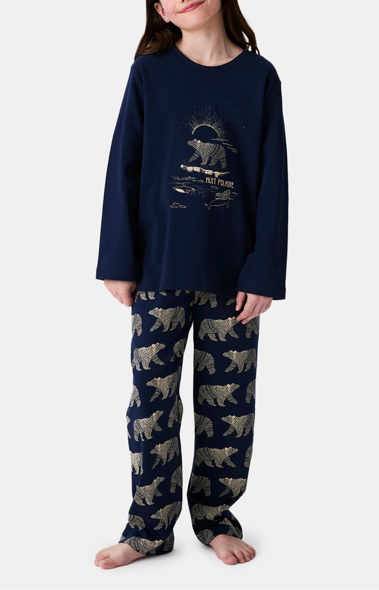 arthur-bob-pyjama-nuit-polaire-marine-coton-bio-enfant image 1