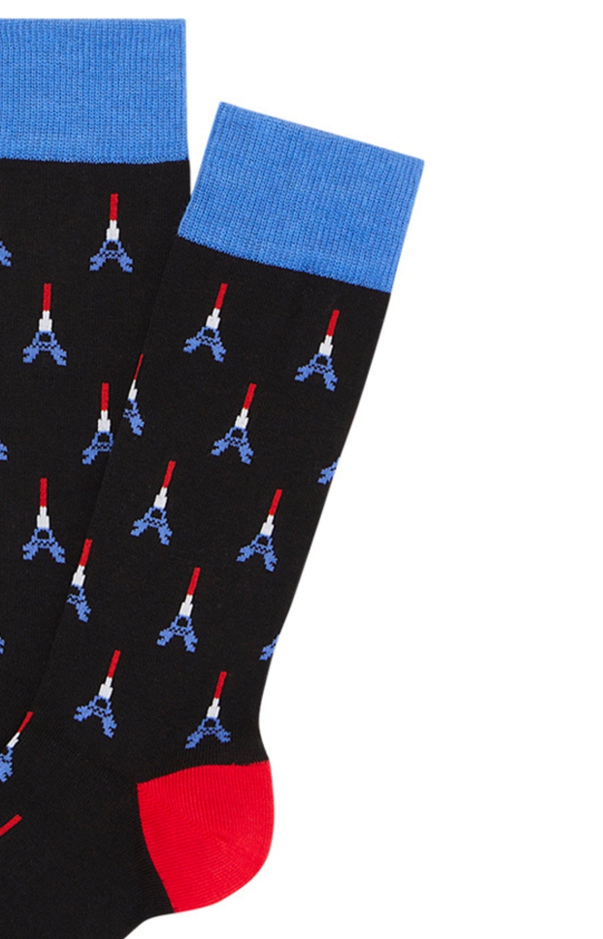 arthur-bob-chaussettes-coton-bio-homme-noir-tour-eiffel image 2
