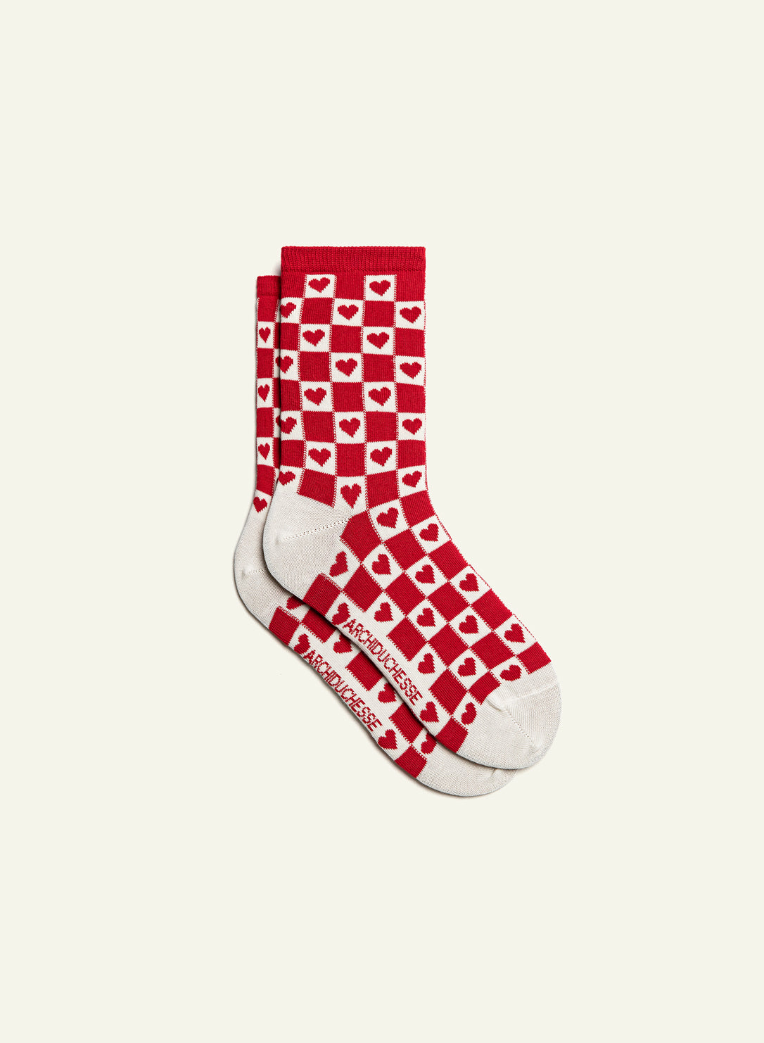 archiduchesse-fantaisie-amour-crois-chaussettes-rouge-36-41 image 2